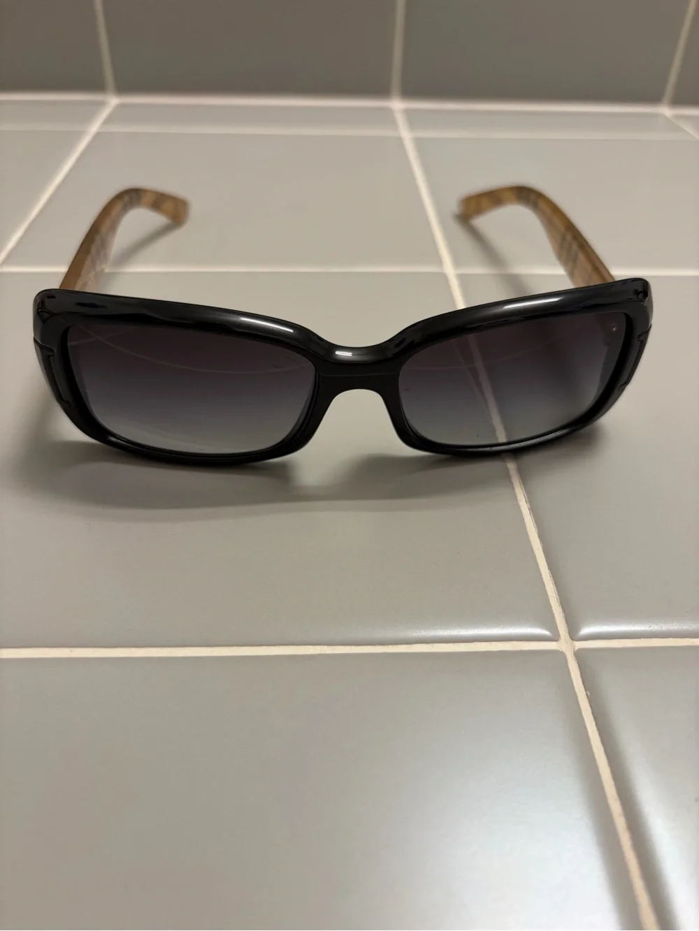 Women’s Burberry Sunglasses with Signature Plaid Arms